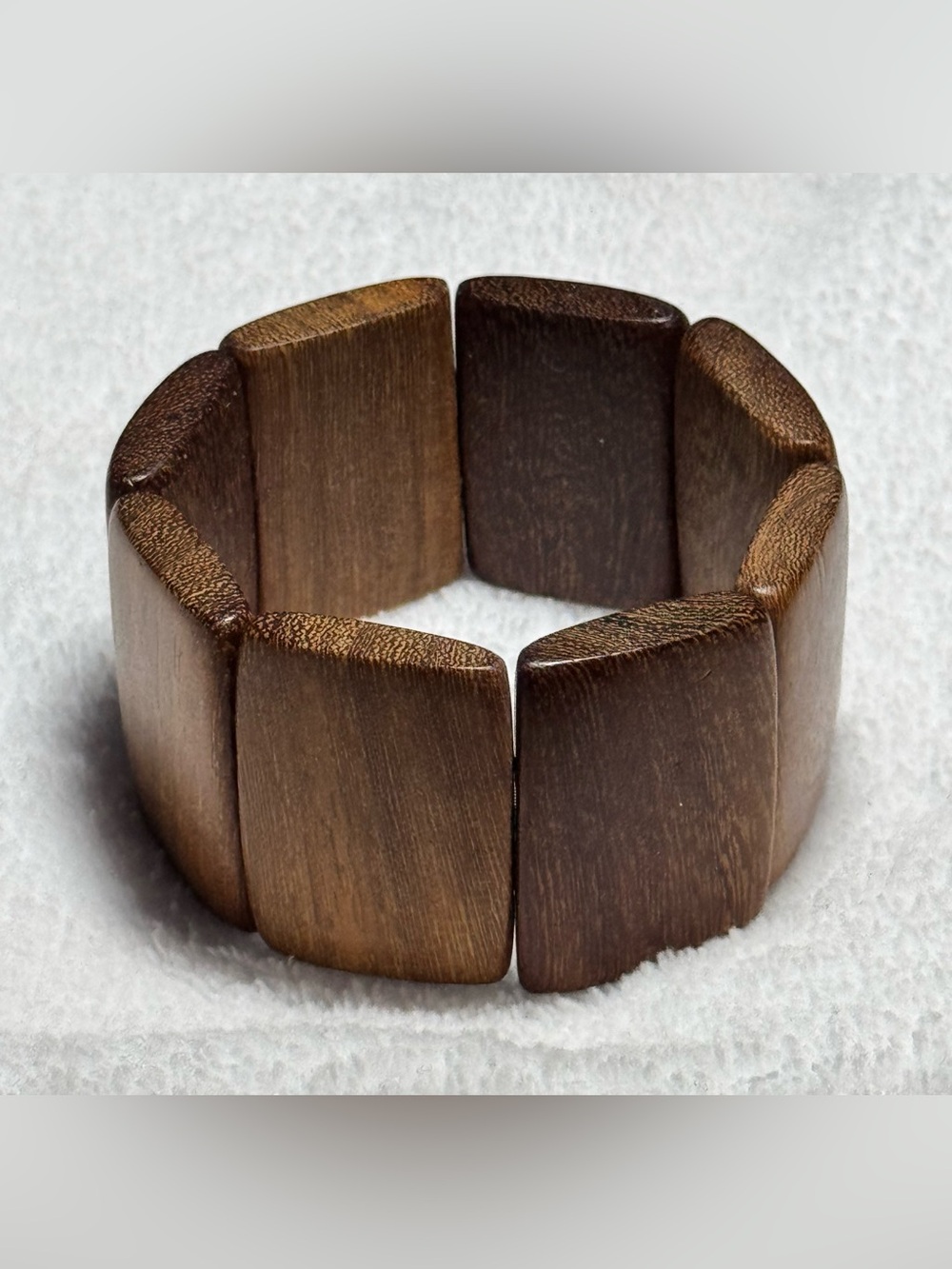 Wooden Plank Bead Stretch Bracelet